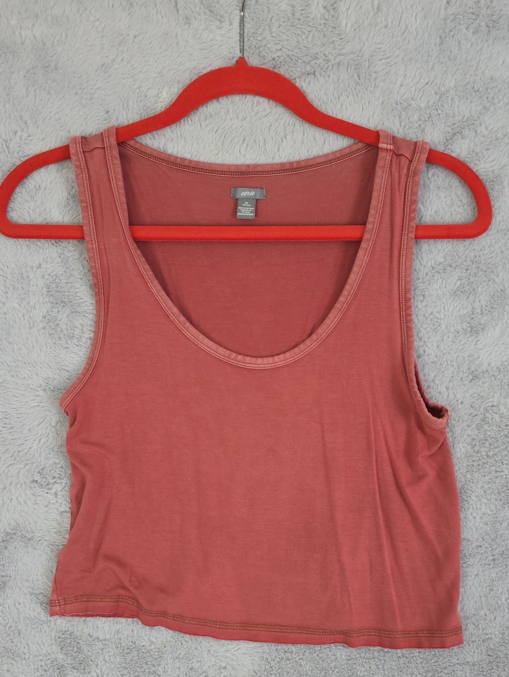 Aerie Cropped Tank Top XS Mauve Dusty Rose Sleeveless Soft Stretch Basic - Picture 5 of 7